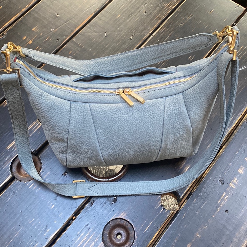 Hammitt Light Blue Suede Crossbody Bag - Picture 5 of 16